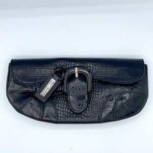 Antonio Melani Croc Embossed Leather Clutch